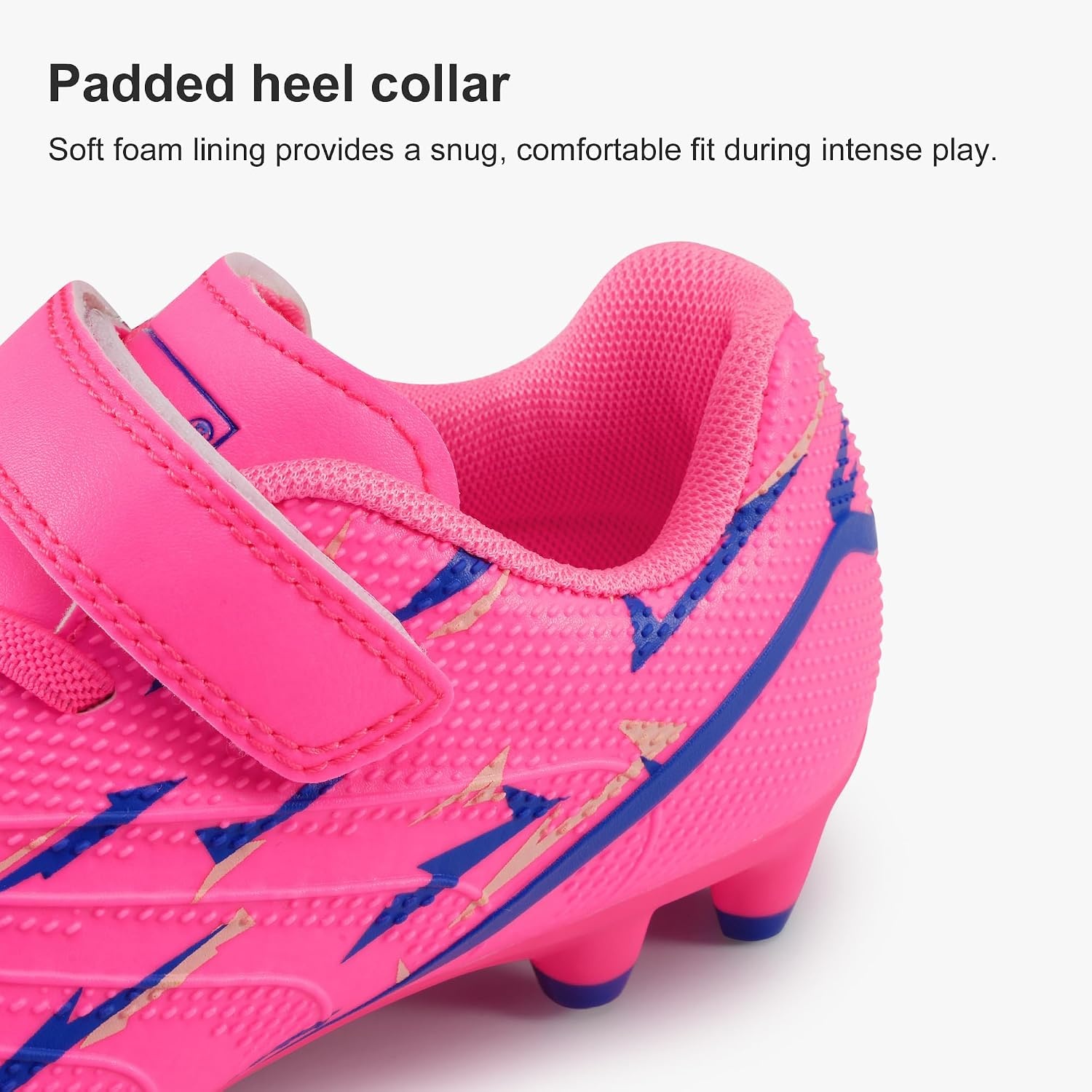 Stelle Boys Soccer Cleats for Kids Girls(Neon Pink)