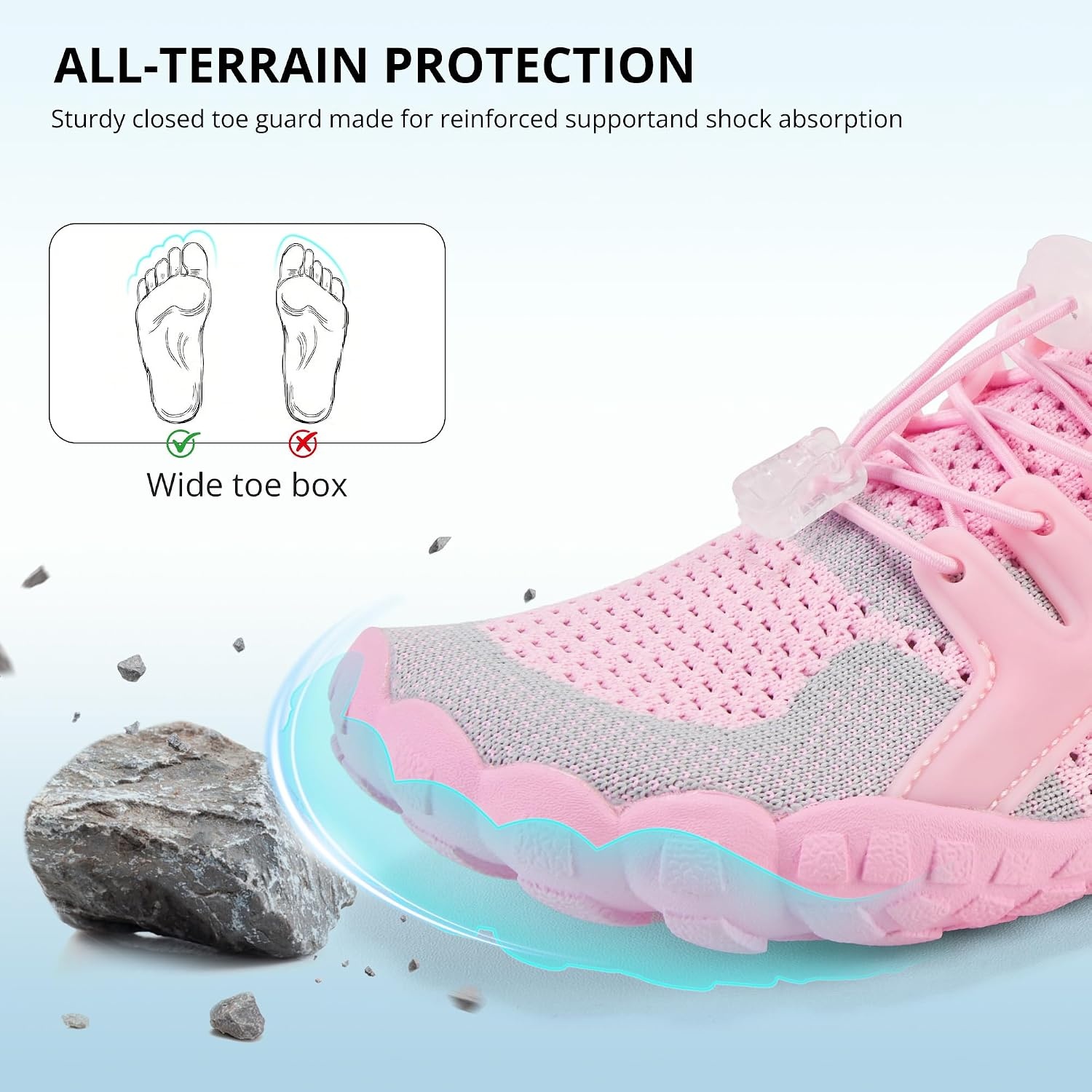 Stelle Water Shoes for Women Barefoot Aqua Shoes for River Swim(Pink)