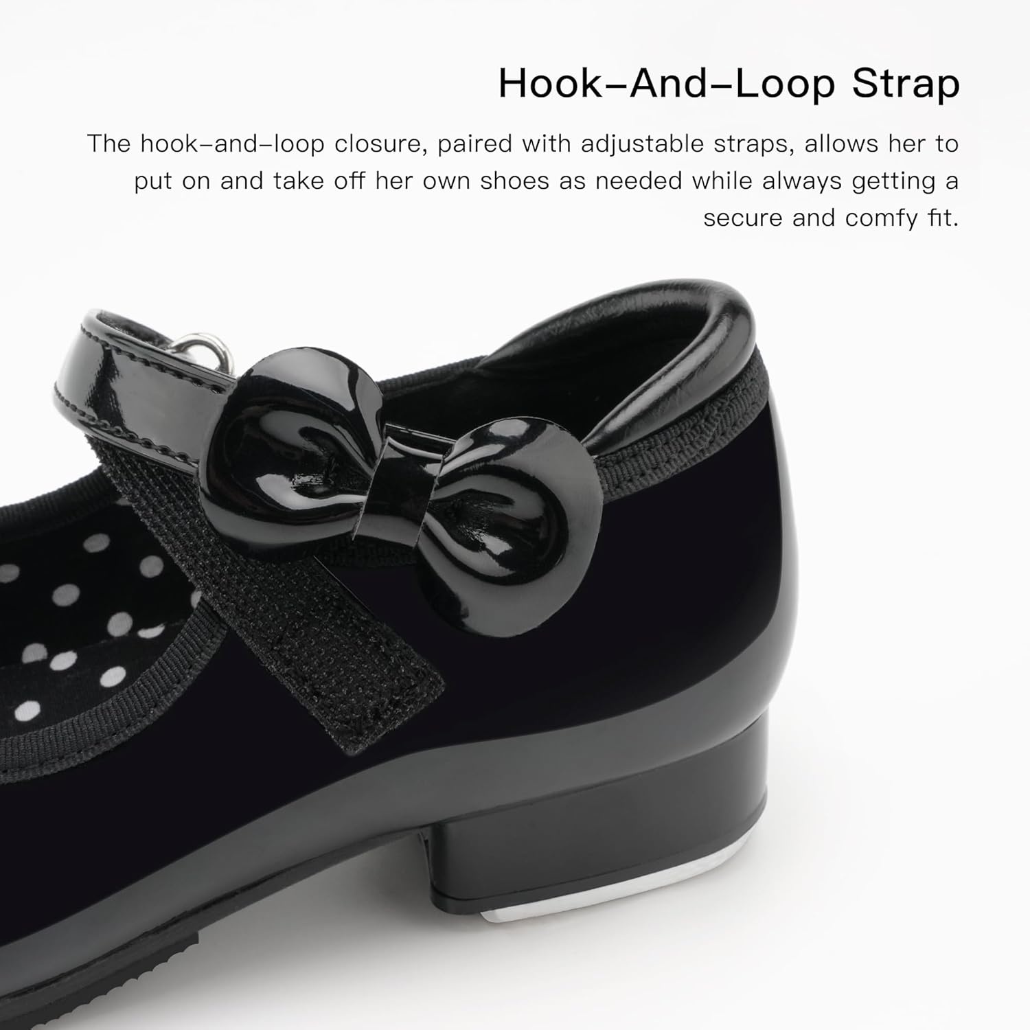 Stelle Tap Shoes for Toddler Girls Bow Mary Jane Dance Shoes | Decorative bow detail,Steel toe heel taps,Cushioned insole,Padded heel collar,Beginner tap dance(Black)