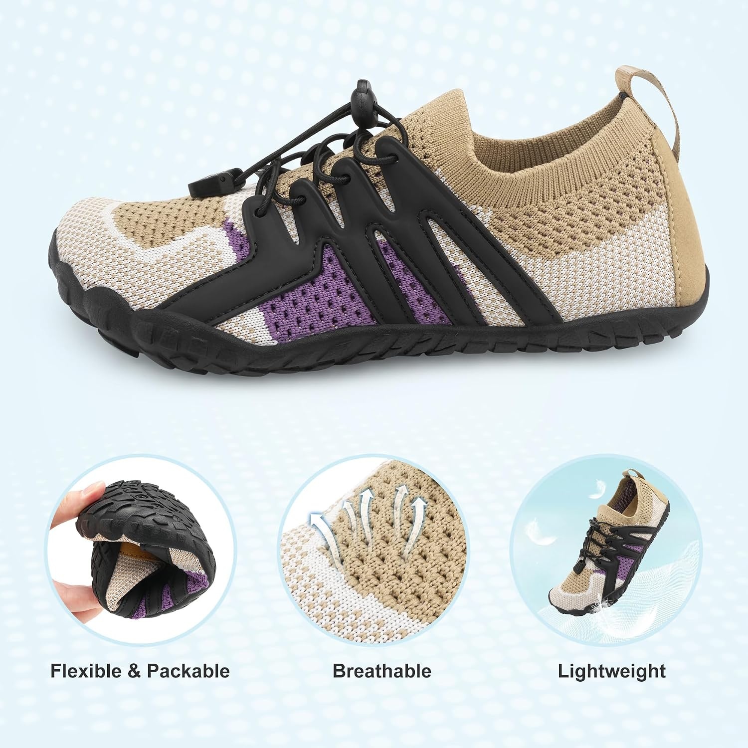 Stelle Water Shoes for Women Barefoot Aqua Shoes for River Swim(Desert Eclipse)