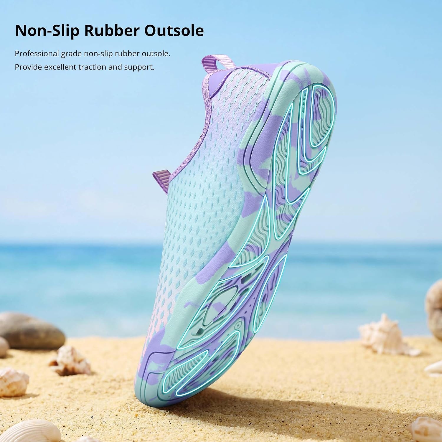 Stelle Water Shoes for Women Quick-Dry Aqua Socks for Swim Pool(Aqua Lilac)