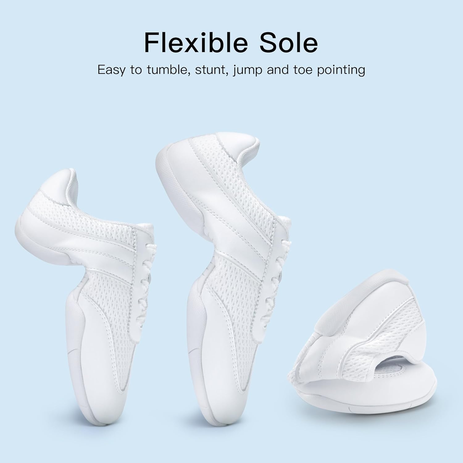 Stelle Cheer Shoes Women White Girls Cheerleading Shoes Competition Sneakers Training Breathable Lightweight Tennis Sports(White)