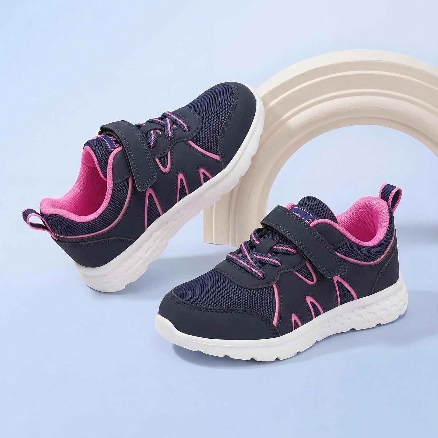 Stelle Tennis Shoes for Girls Kids Sneakers(Navy)