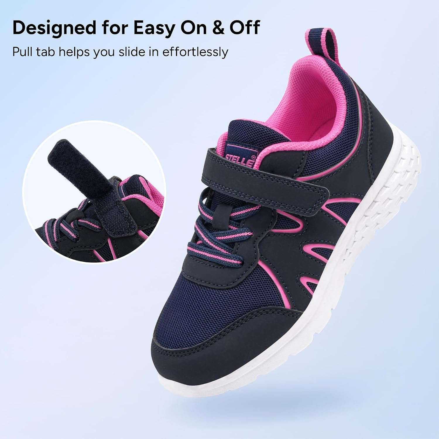 Stelle Tennis Shoes for Girls Kids Sneakers(Navy)