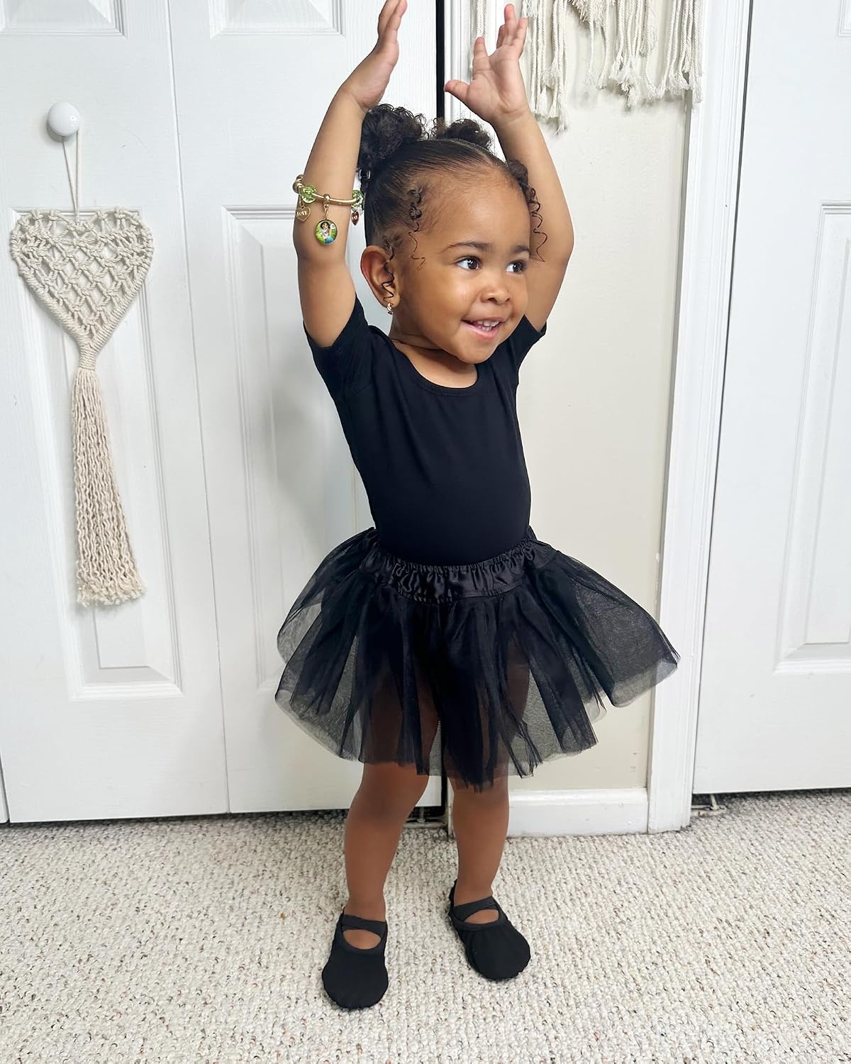 Stelle Canvas Ballet Shoes Toddler Girls No-Tie Split Sole Ballet Slippers | Lightweight canvas upper, Soft cotton lining, Suede leather outsole, Dance shoes, Ballet training, Recitals and performances(Black)
