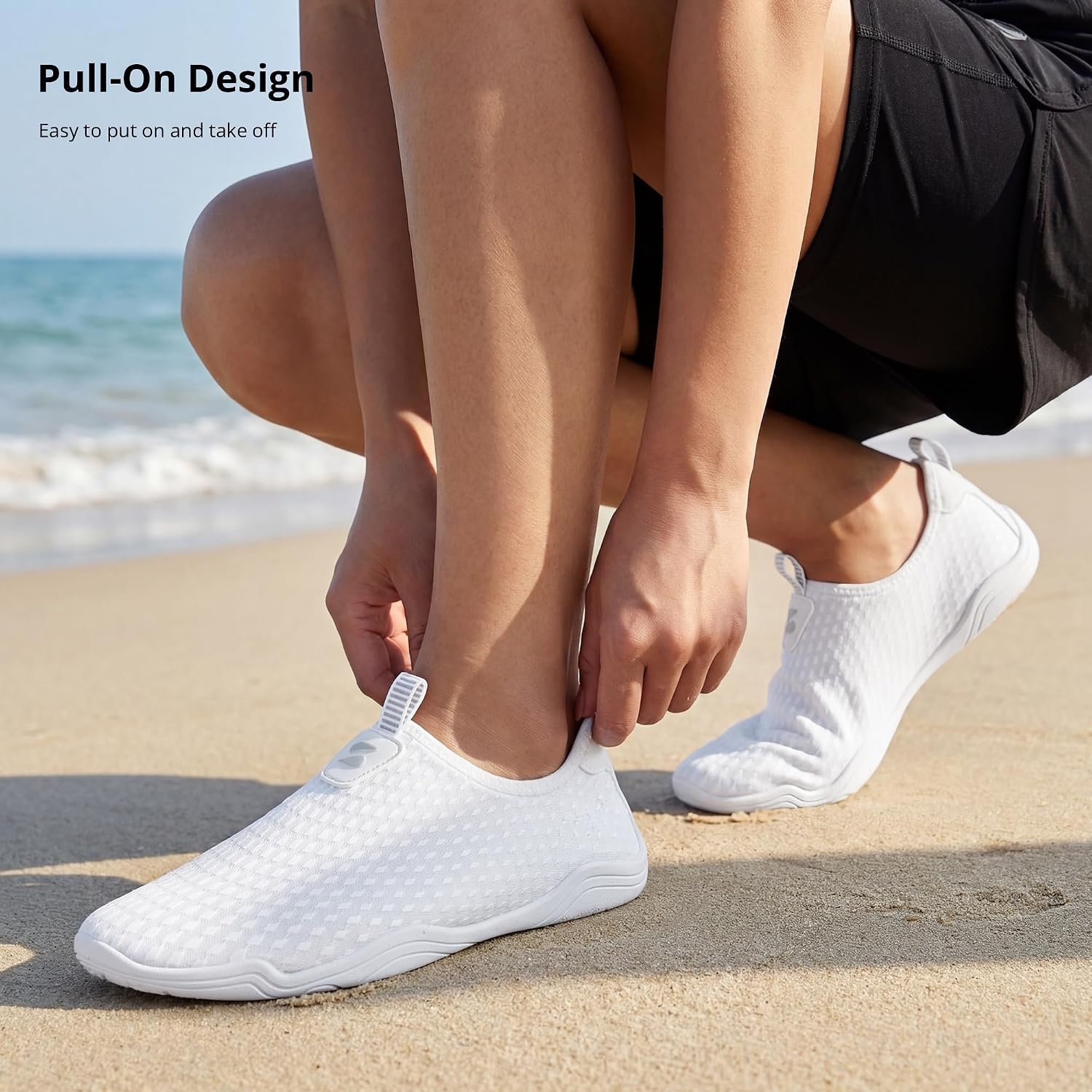 Stelle Water Shoes for Women Quick-Dry Aqua Socks for Swim Pool | Beach Yoga River Shower Surf Kayaking Adult Water Shoes Barefoot Lightweight Non-Slip Sole Indoor Outdoor for Men(White)