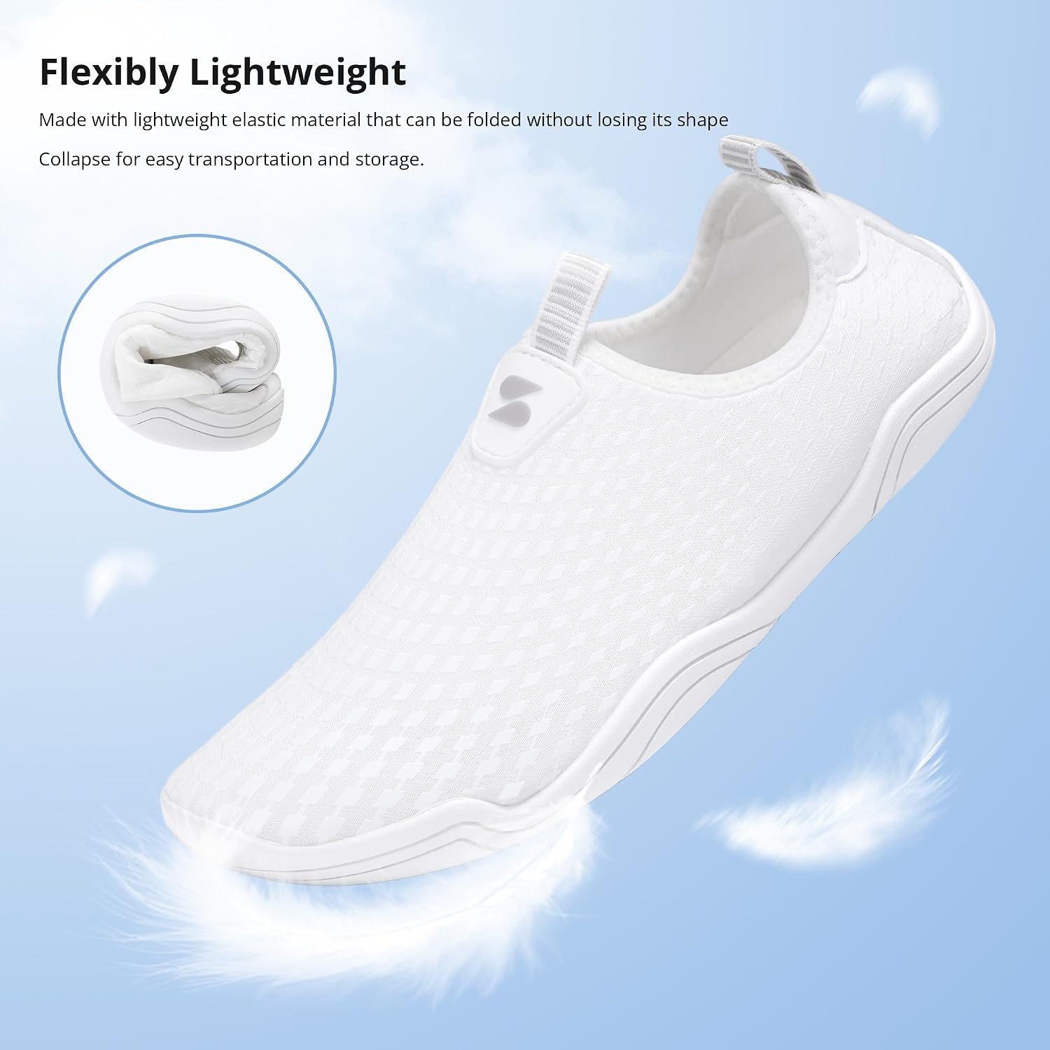 Stelle Water Shoes for Women Quick-Dry Aqua Socks for Swim Pool | Beach Yoga River Shower Surf Kayaking Adult Water Shoes Barefoot Lightweight Non-Slip Sole Indoor Outdoor for Men(White)