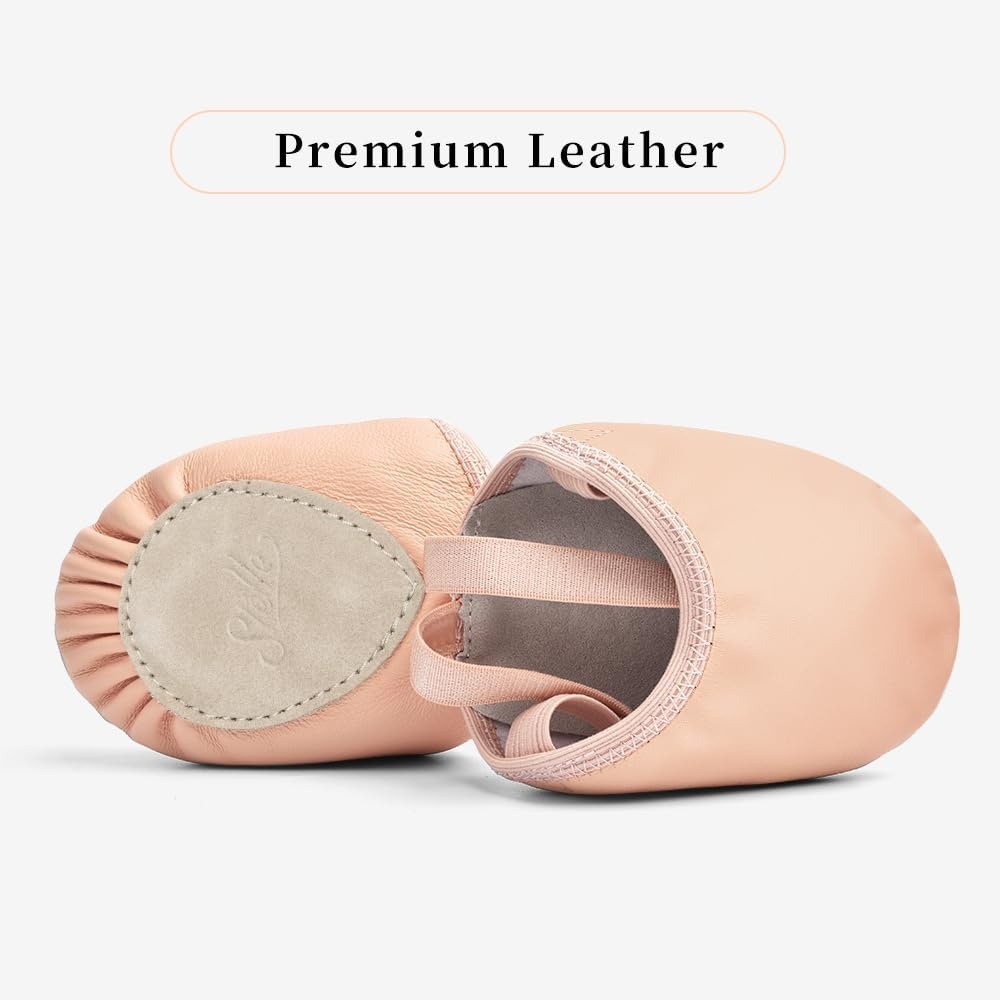 Stelle Genuine Leather Half Soles Dance Shoes Womens Lyrical Pirouette(Ballet Pink)