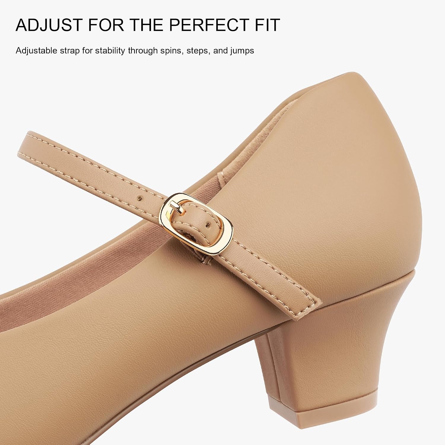 Stelle 1.5″ Ankle Strap Women’s Character Shoes Ballroom(Tan)