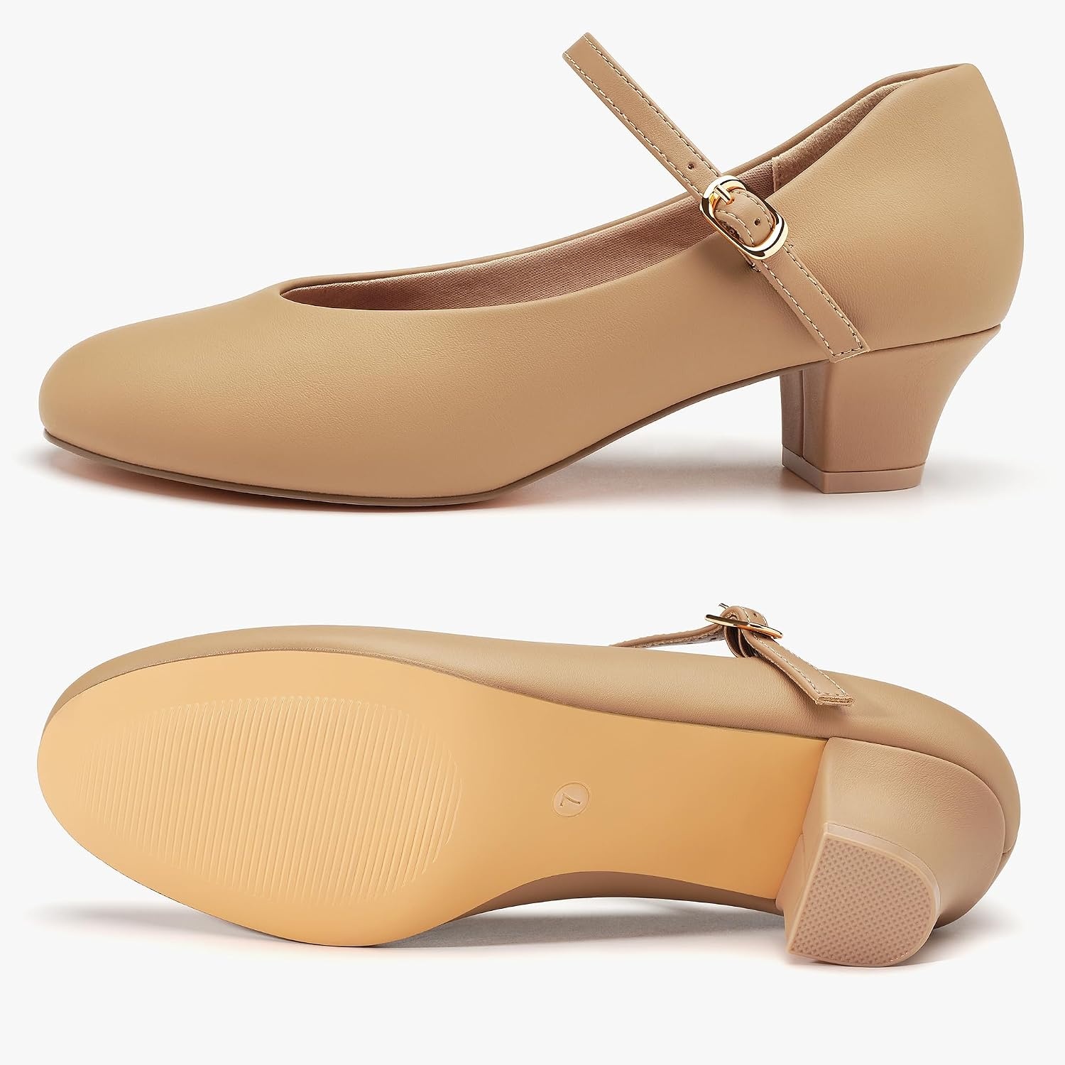 Stelle 1.5″ Ankle Strap Women’s Character Shoes Ballroom(Tan)