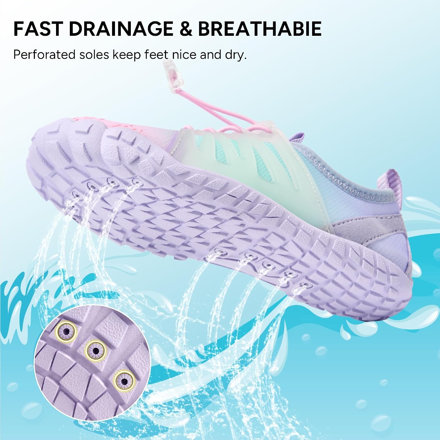 Stelle Kids Water Shoes TPU-Reinforced Barefoot(Mermaid Ombre)
