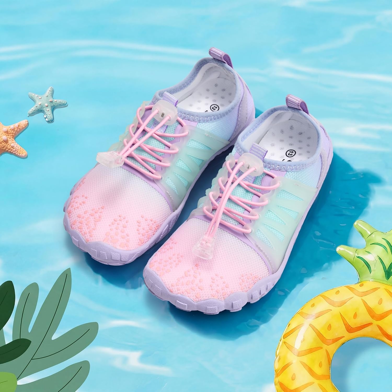 Stelle Kids Water Shoes TPU-Reinforced Barefoot(Mermaid Ombre)