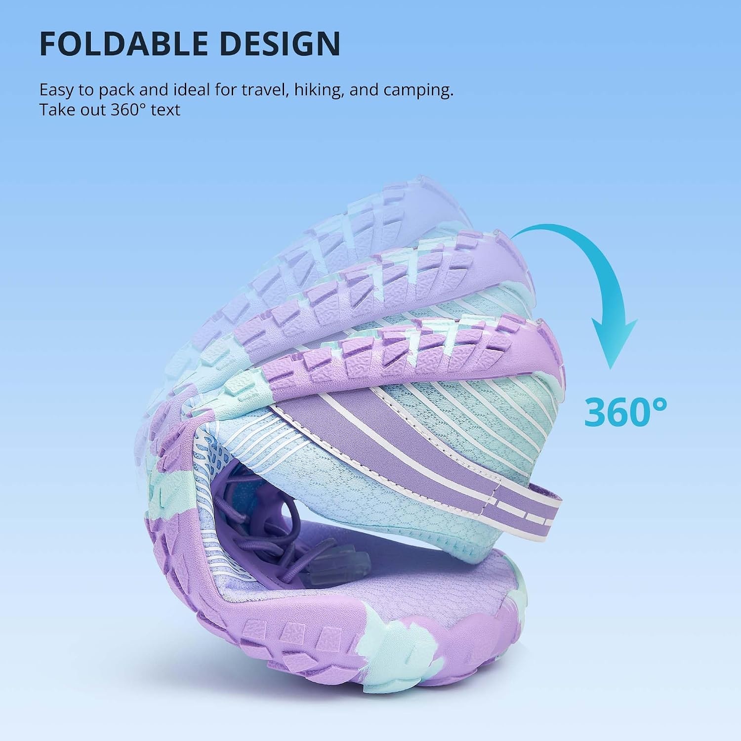 Stelle Womens Water Shoes for Men Adult Aqua Shoes for Swim River | Hiking Beach Boat Pool Quick-Dry Mesh Barefoot Non-Slip Rubber Outsole Lightweight Easy-On Pull Tabs Water Sports(Lavender Ombre)