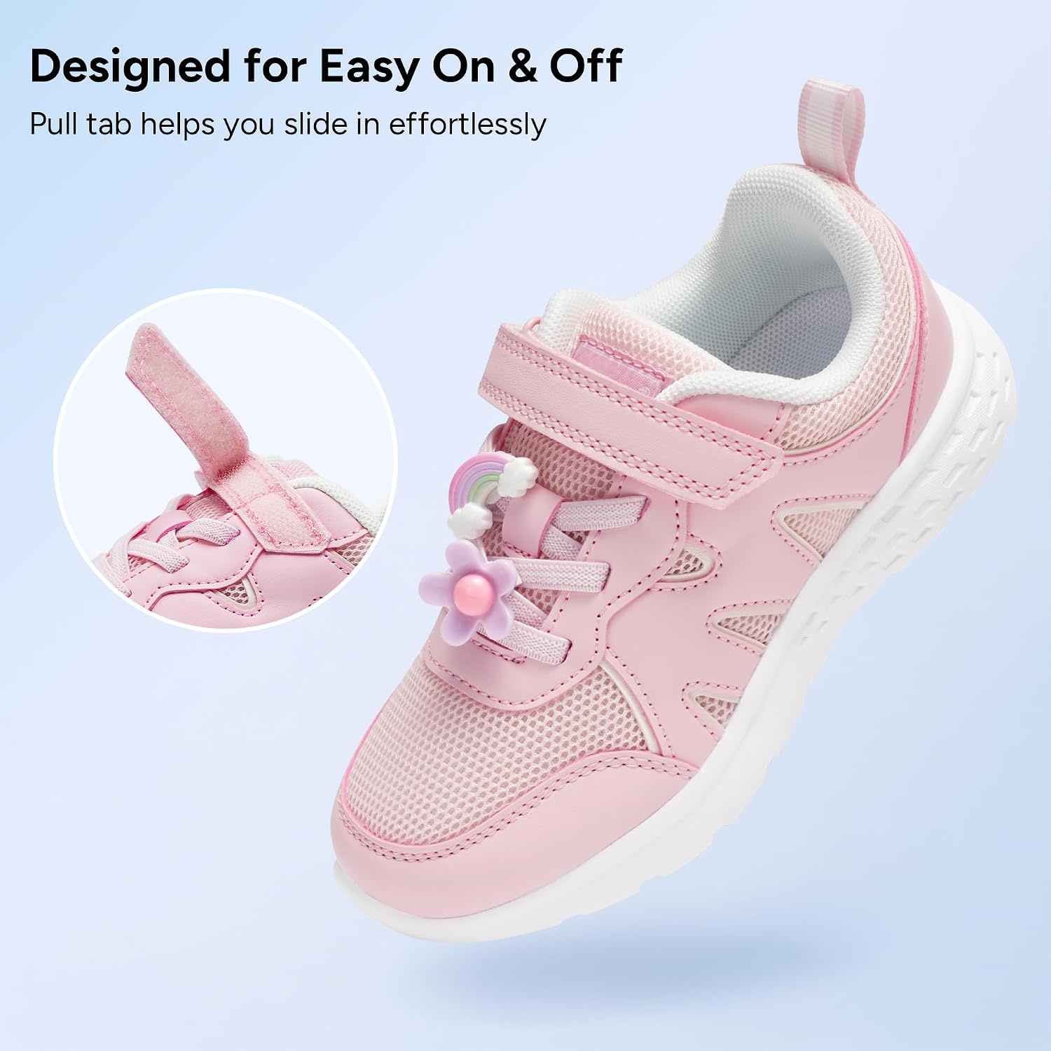 Stelle Tennis Shoes for Girls Kids Sneakers(Pink+charms)