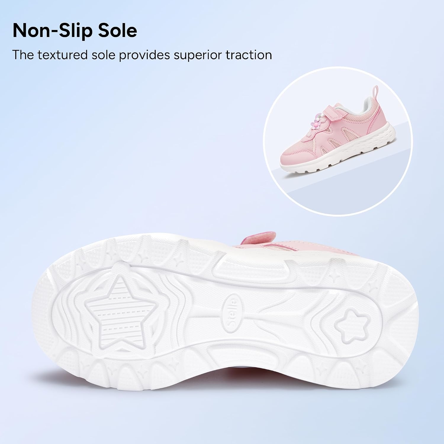 Stelle Tennis Shoes for Girls Kids Sneakers(Pink+charms)