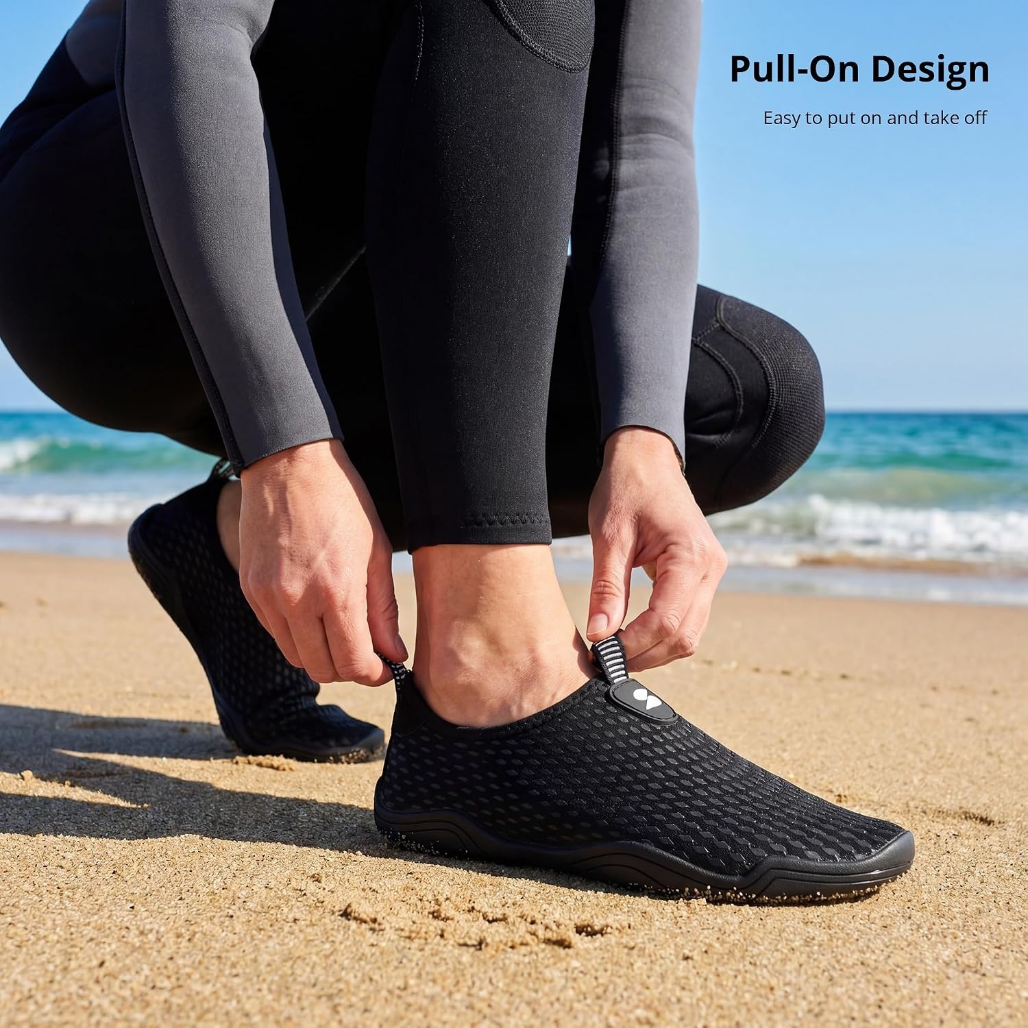 Stelle Water Shoes for Women Quick-Dry Aqua Socks for Swim Pool(Black)