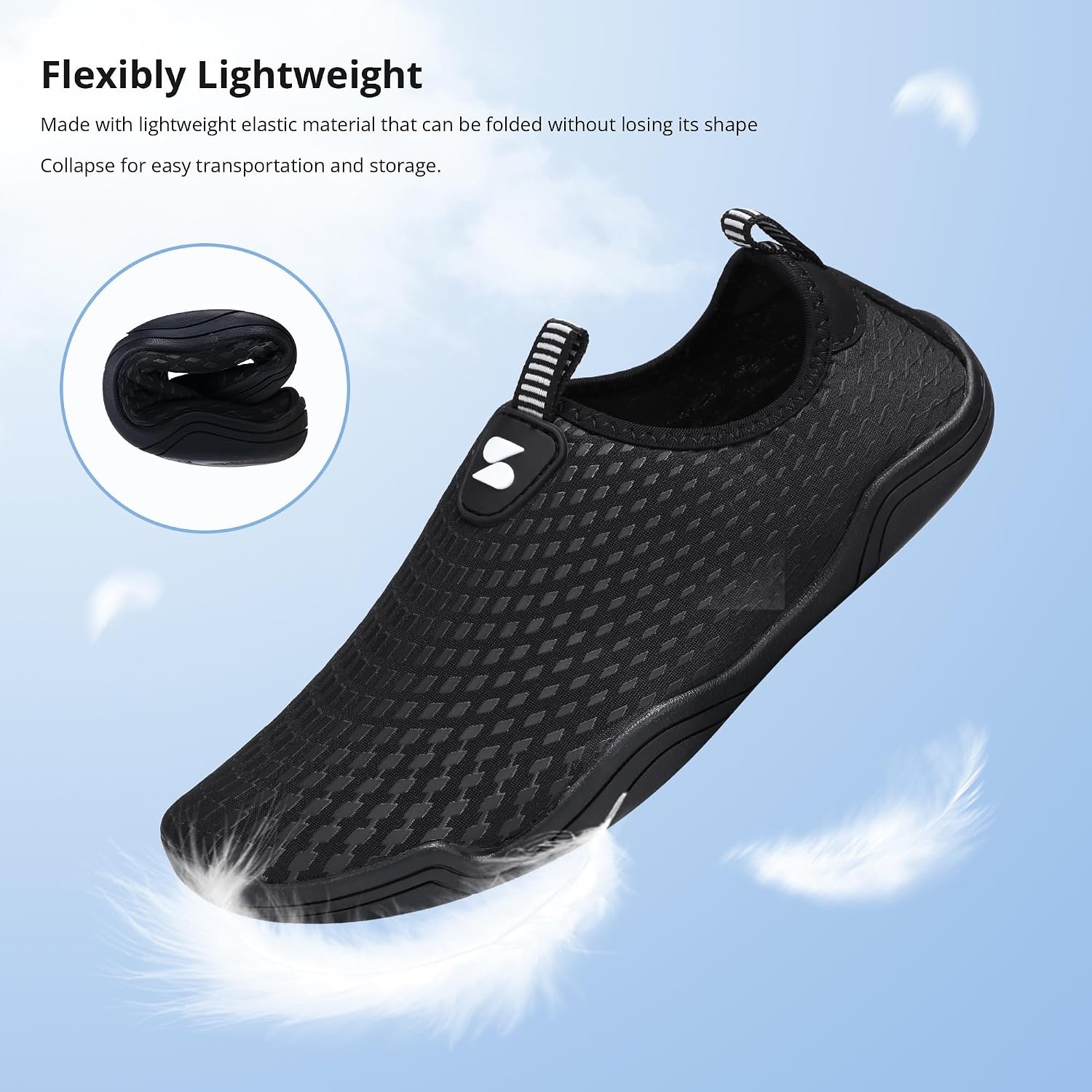 Stelle Water Shoes for Women Quick-Dry Aqua Socks for Swim Pool(Black)