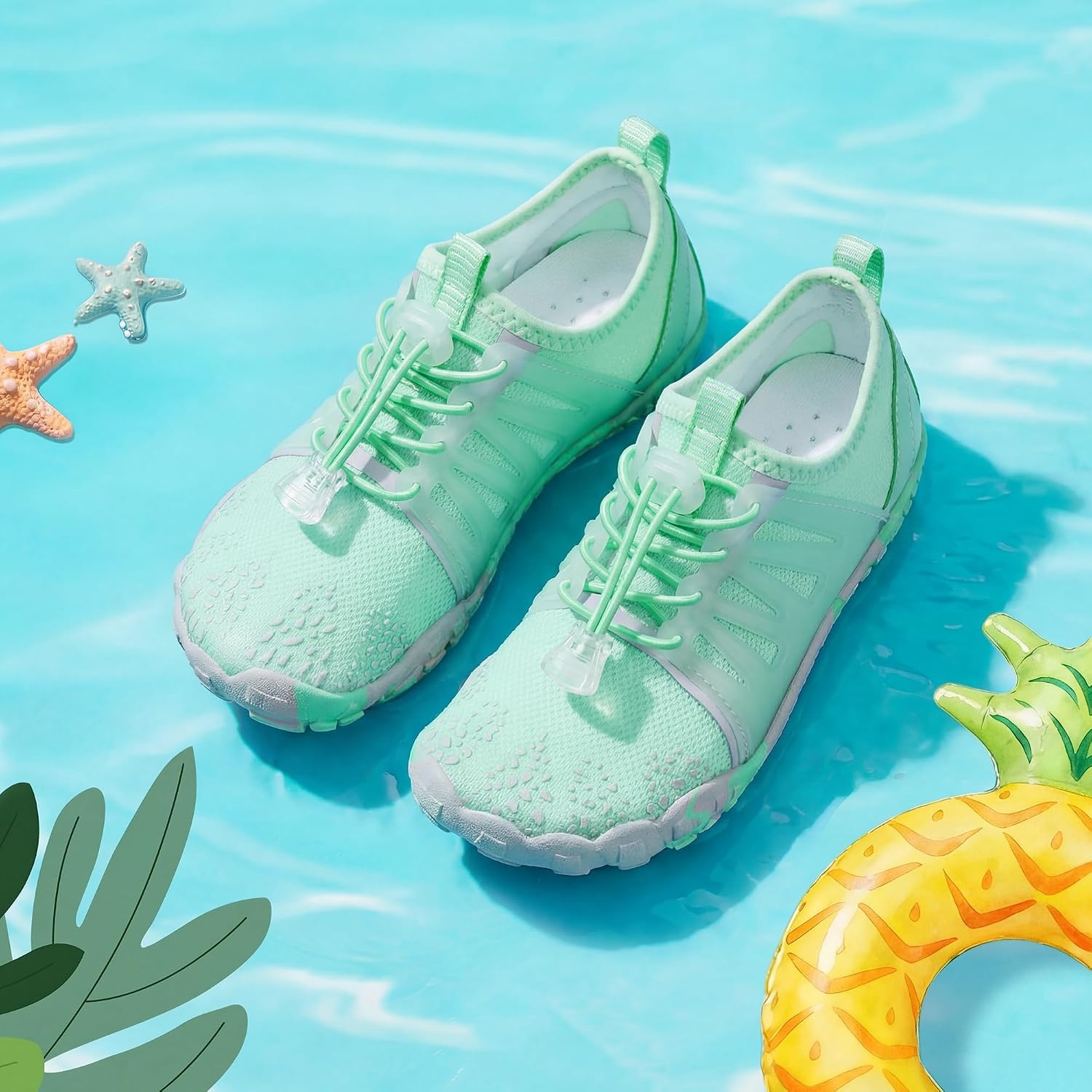 Stelle Kids Water Shoes TPU-Reinforced Barefoot(Mint Green)