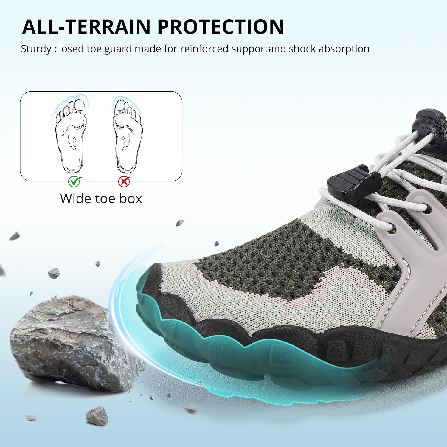 Stelle Water Shoes for Women Barefoot Aqua Shoes for River Swim(Grey)