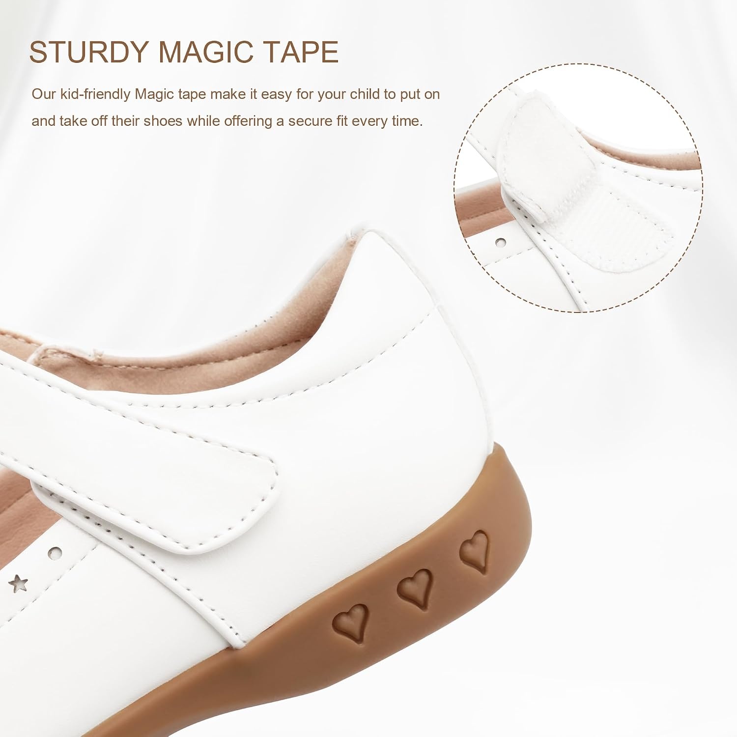 Stelle Mary Jane Shoes for Girls School Uniform Flats Dress Shoes Church for Little/Big Kids(White)