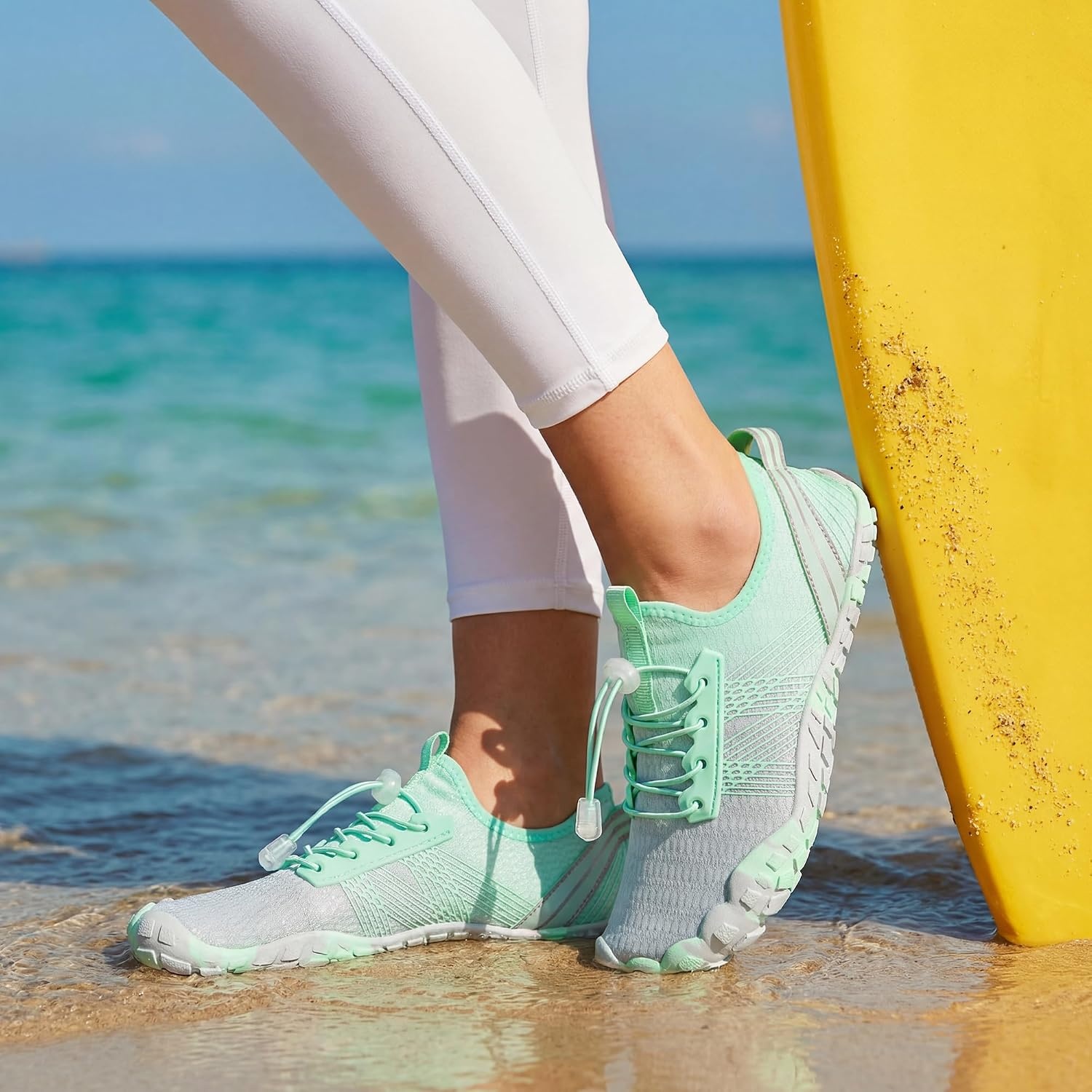 Stelle Womens Water Shoes for Men Adult Aqua Shoes for Swim River(Mint Green)