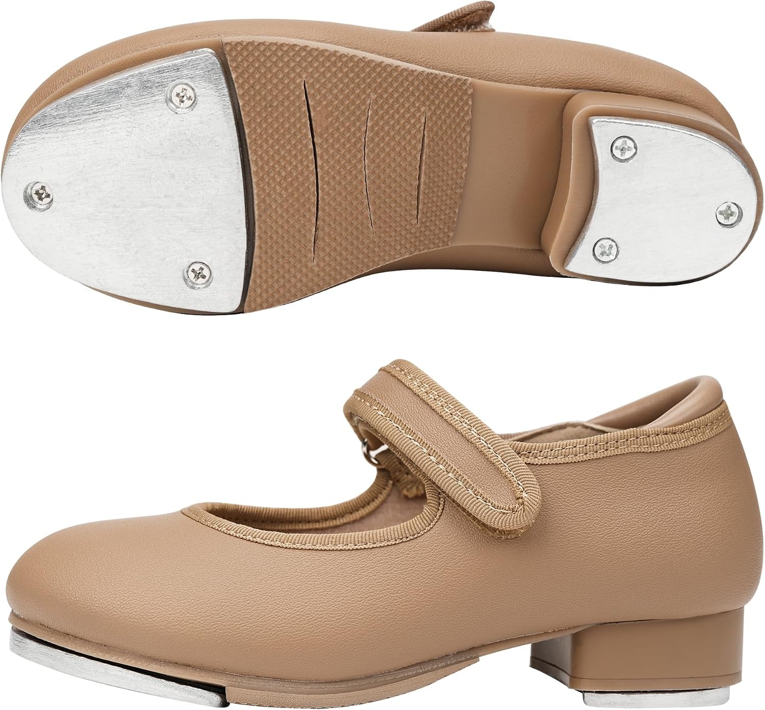 Stelle Tap Shoes for Girls Toddler Boys Dance Shoes(Tan)
