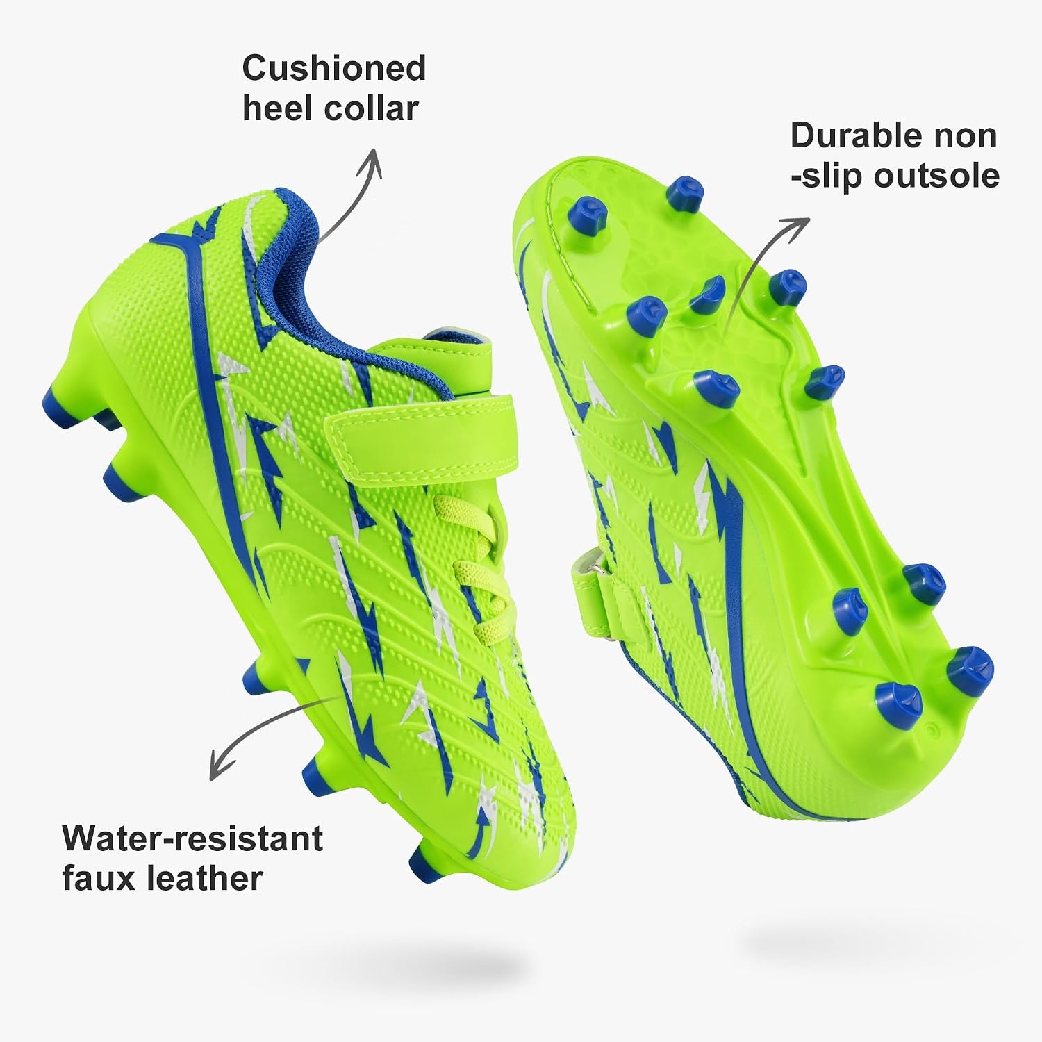 Stelle Boys Soccer Cleats for Kids Girls(Neon Green)