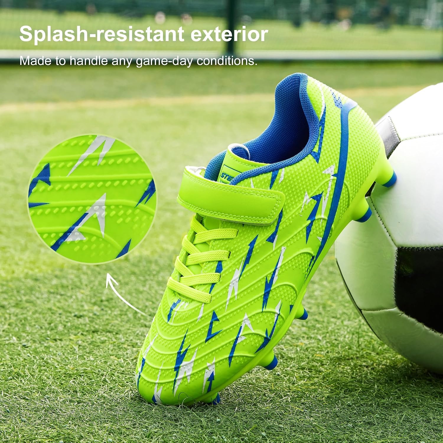 Stelle Boys Soccer Cleats for Kids Girls(Neon Green)