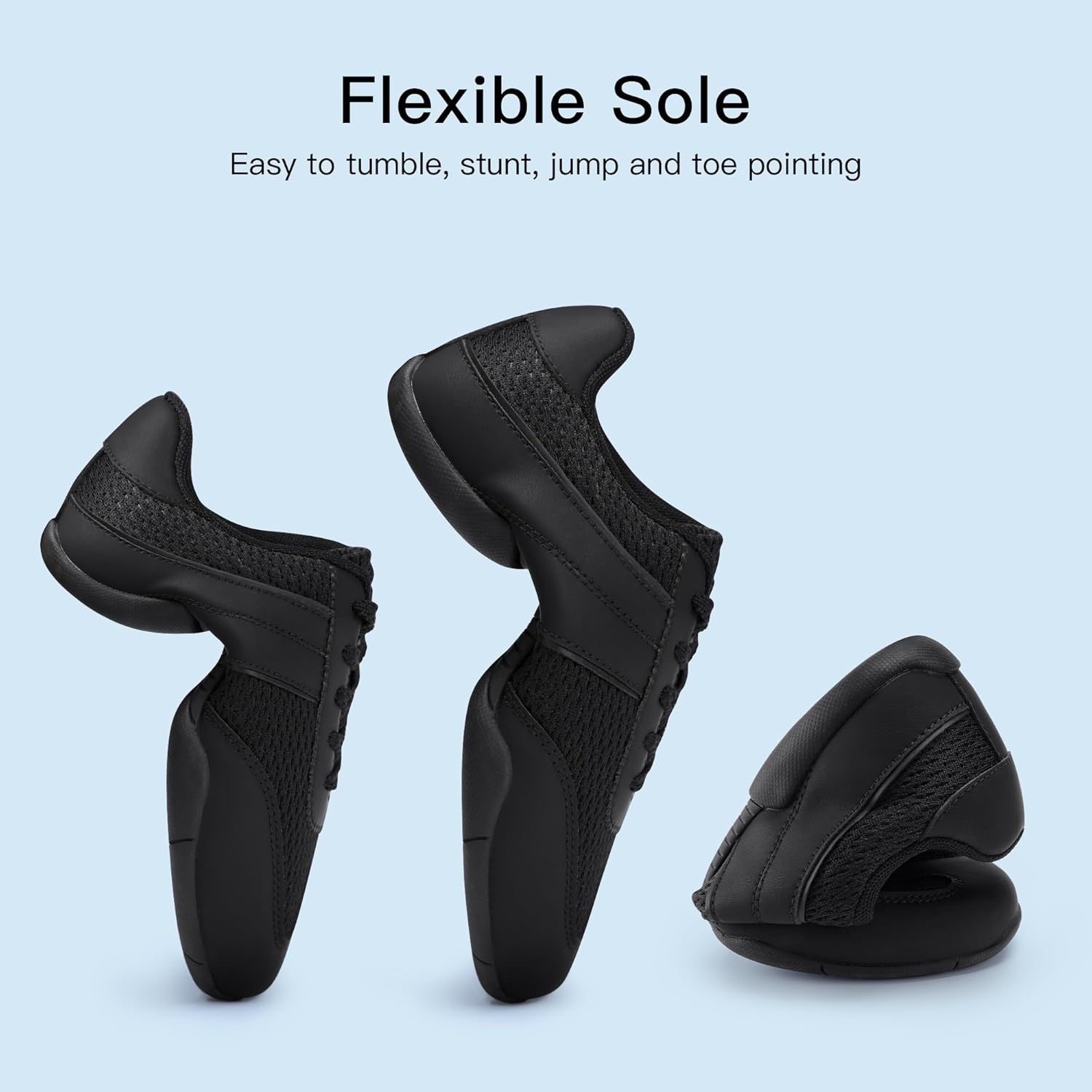 Stelle Cheer Shoes Women White Girls Cheerleading Shoes Competition Sneakers Training Breathable Lightweight Tennis Sports(Black)