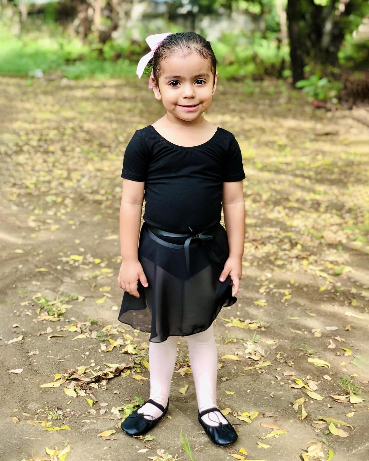 Stelle Ballet Shoes for Girls Toddler Genuine Leather Ballet Dance Slippers for Toddler/Little/Big Kids/Boys(Black)