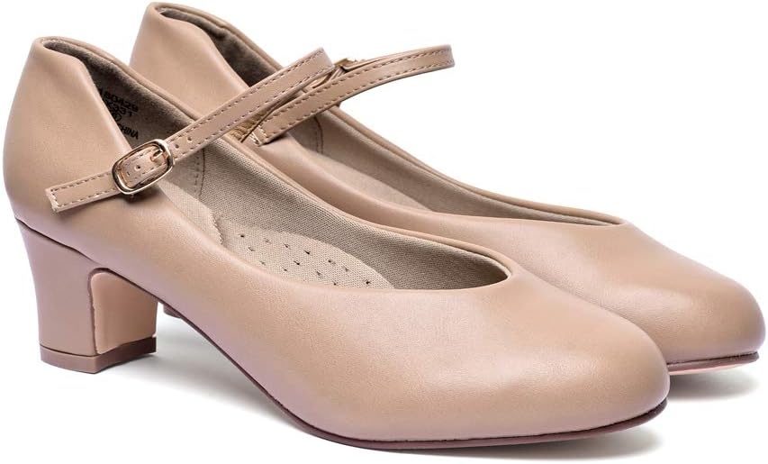 Stelle 2″ Ankle Strap Character Shoes for Women | 2-inch heel,Adjustable ankle strap,Memory foam insole,Rubber outsole,Breathable lining(2″tan)