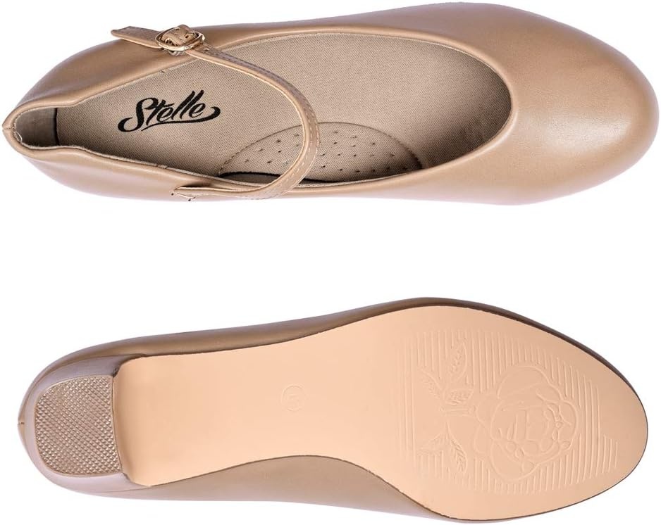 Stelle 2″ Ankle Strap Character Shoes for Women | 2-inch heel,Adjustable ankle strap,Memory foam insole,Rubber outsole,Breathable lining(2″tan)